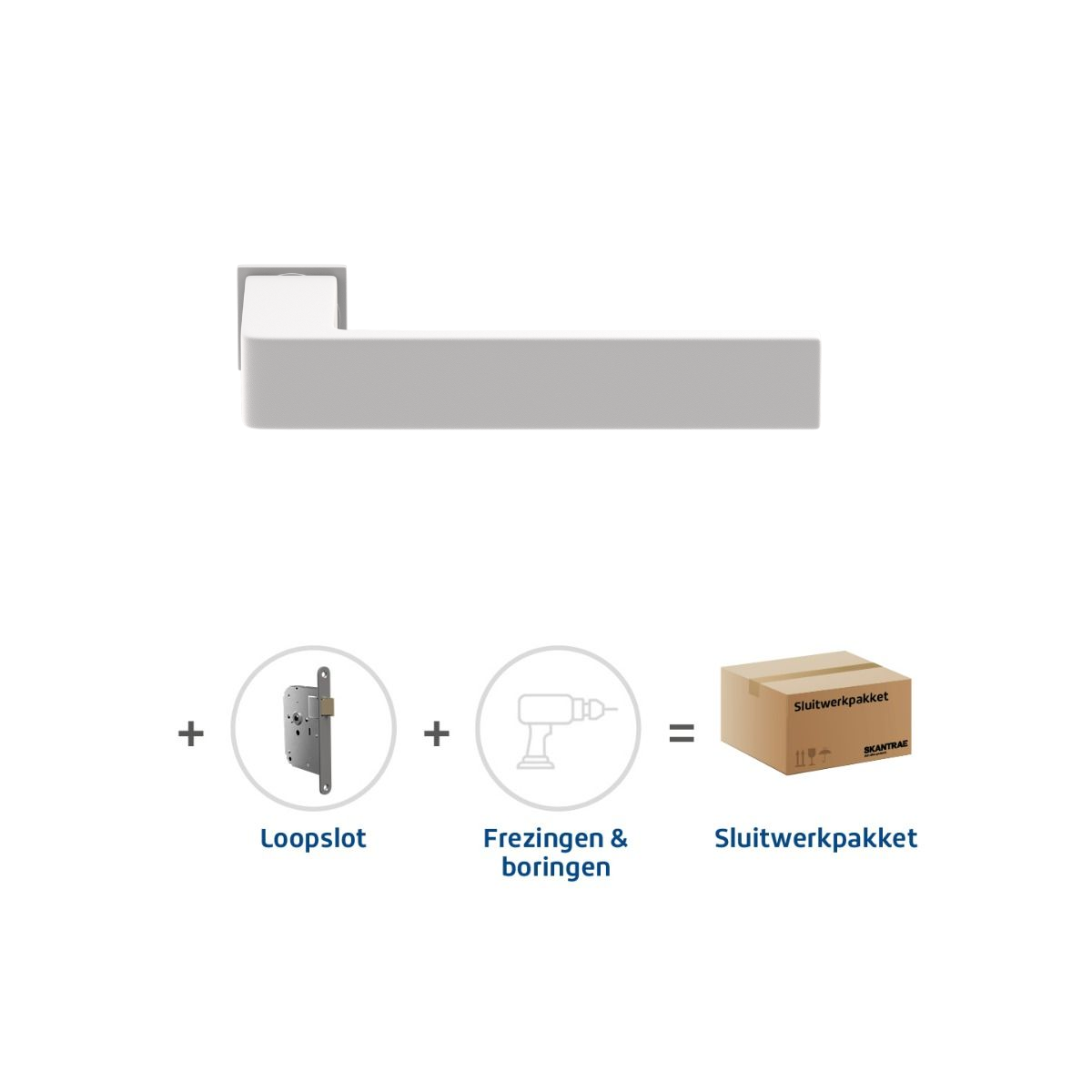 Sluitwerkpakketten met Deurkruk Quadrate 28 Minimal Wit